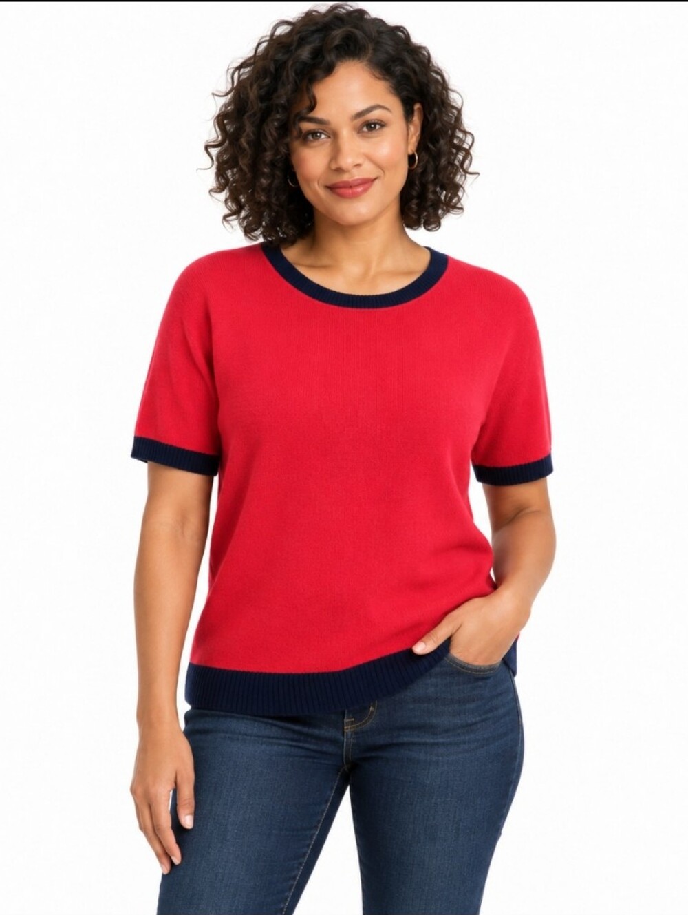 Tommy Hilfiger Red Preppy Nautical Classic Logo Plus Sweater Size XXL